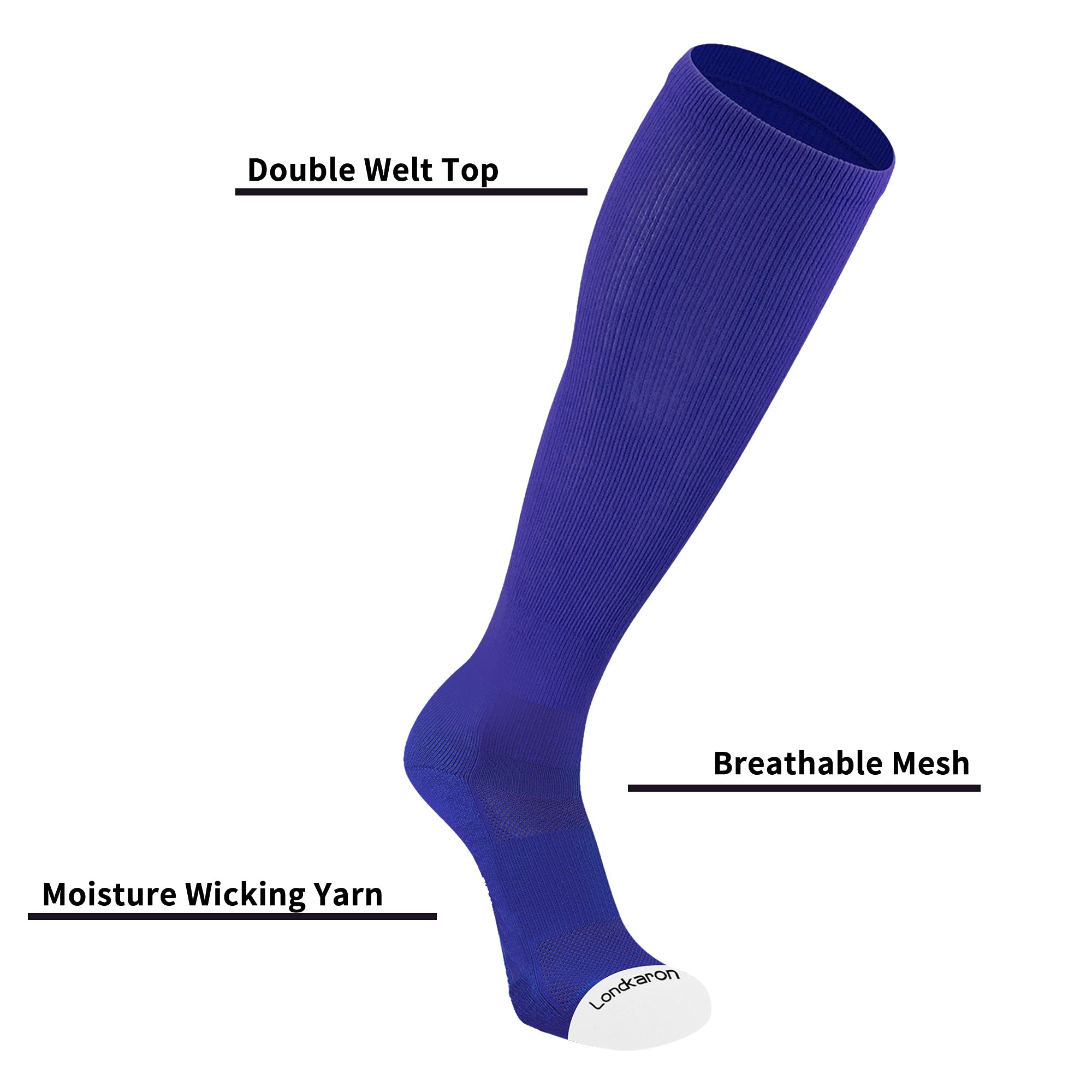 Londkaron Elite Baseball Socks & Belt Combo - 2 Pairs Moisture-Wicking Performance Socks + 1 Adjustable Belt for Baseball & Softball Players - Perfect for Games, Practice & Training Sessions