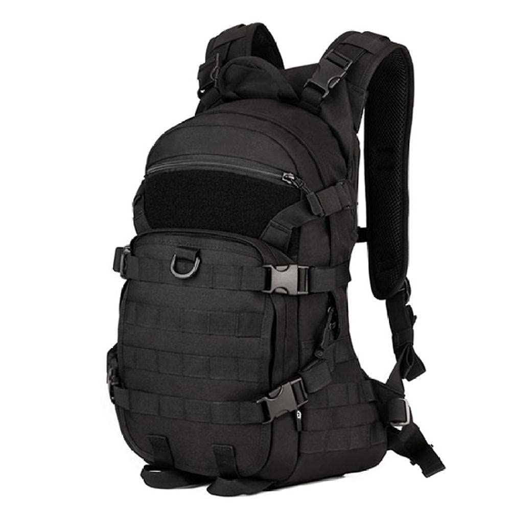 Waterproof 25L Tactical Backpack - Outdoor Hiking, Camping & Travel Shoulder Chest Bag - Durable Nylon Camouflage Design for Trekking & Sports (Black) - Perfect for Adventure, Daily Commute & Gym Use