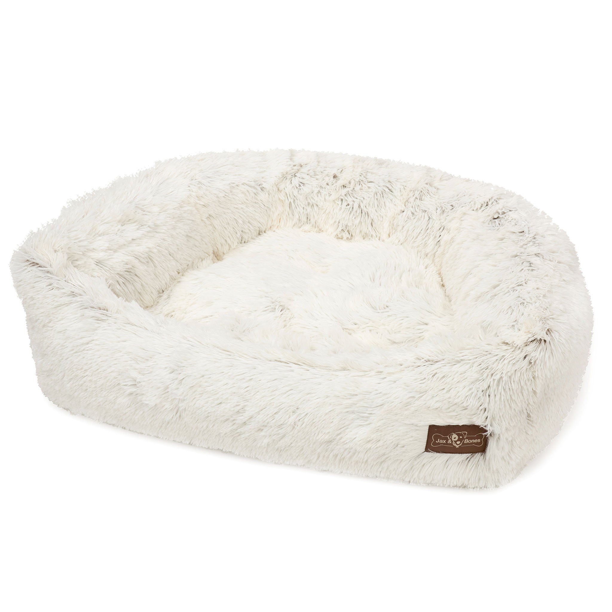 Jax & Bones Premium Napper Arctic Shag Dog Bed - Ultra Plush Orthopedic Pet Bed for Large Dogs - Perfect for Living Room, Bedroom & Crate Use