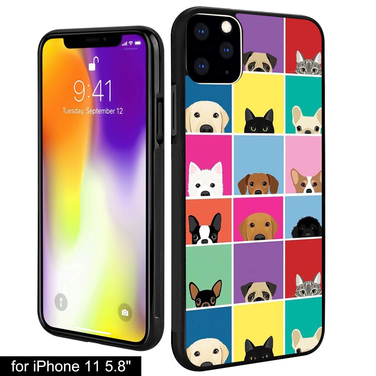 Cute Dog Pattern iPhone 11 Case - Hard Shell with Soft TPU Edge, Shockproof & Scratch Resistant PC Back Cover - Perfect for Daily Use, Work & Outdoor Activities