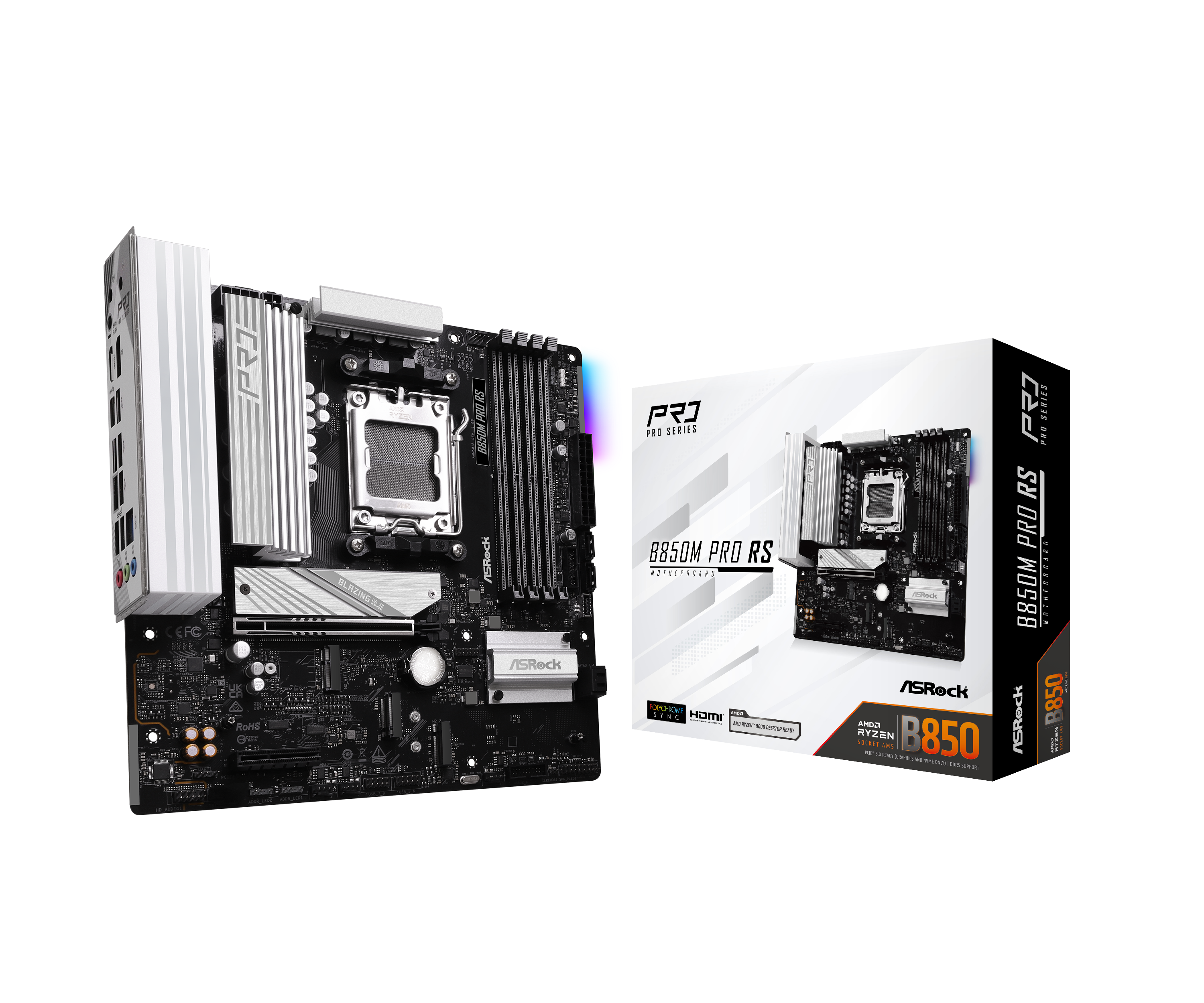 ASRock B850M Pro RS AM5 Socket DDR5 Micro ATX Motherboard - Perfect for Gaming PCs, Workstations & Home Office Builds