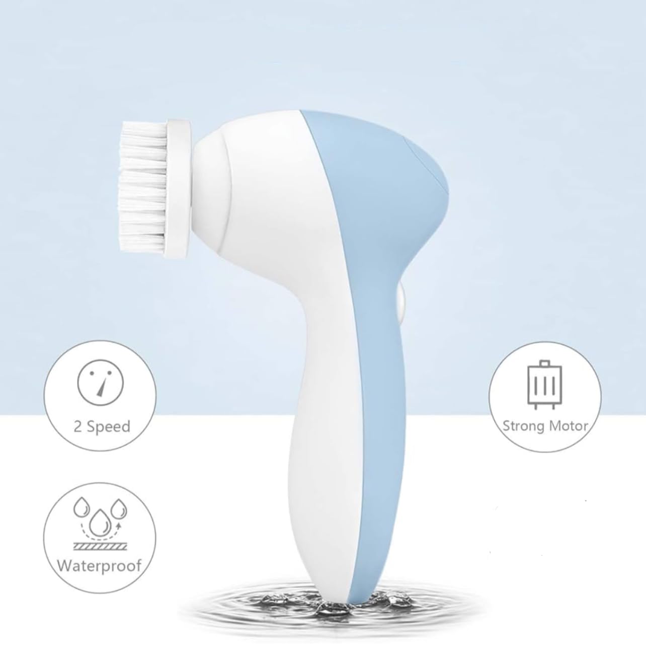 Electric Facial Cleansing Brush - 3-in-1 Waterproof Exfoliator for Spa & Daily Skincare