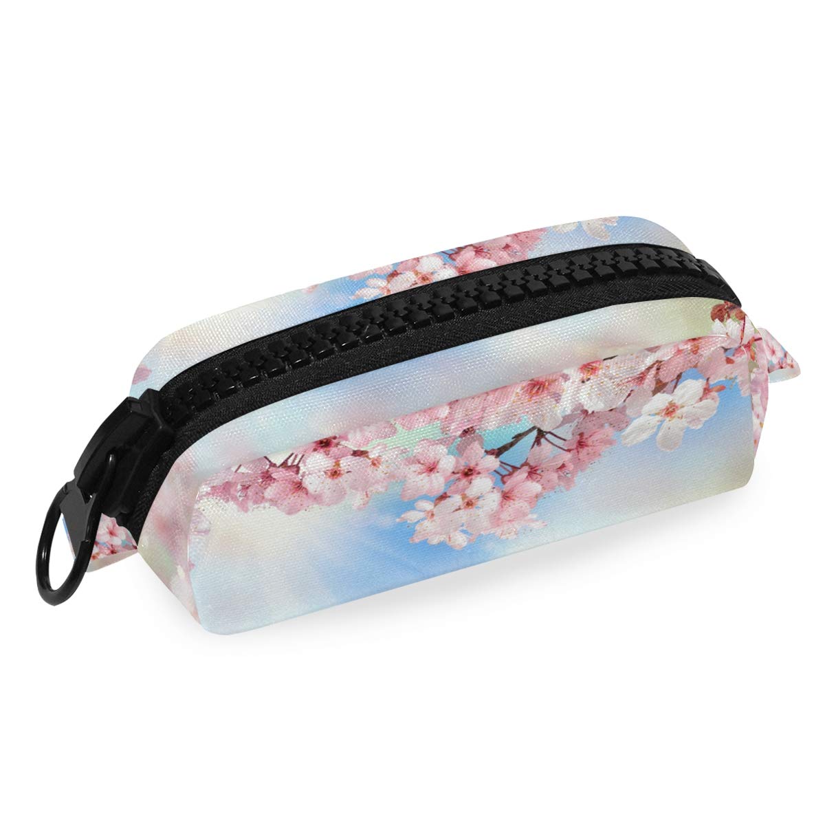 FengJu Large Capacity Pencil Case with Zipper - Cherry Blossom Design for School, Office & Travel | Makeup Organizer, Pen Holder & Cosmetic Bag for Teens & Adults