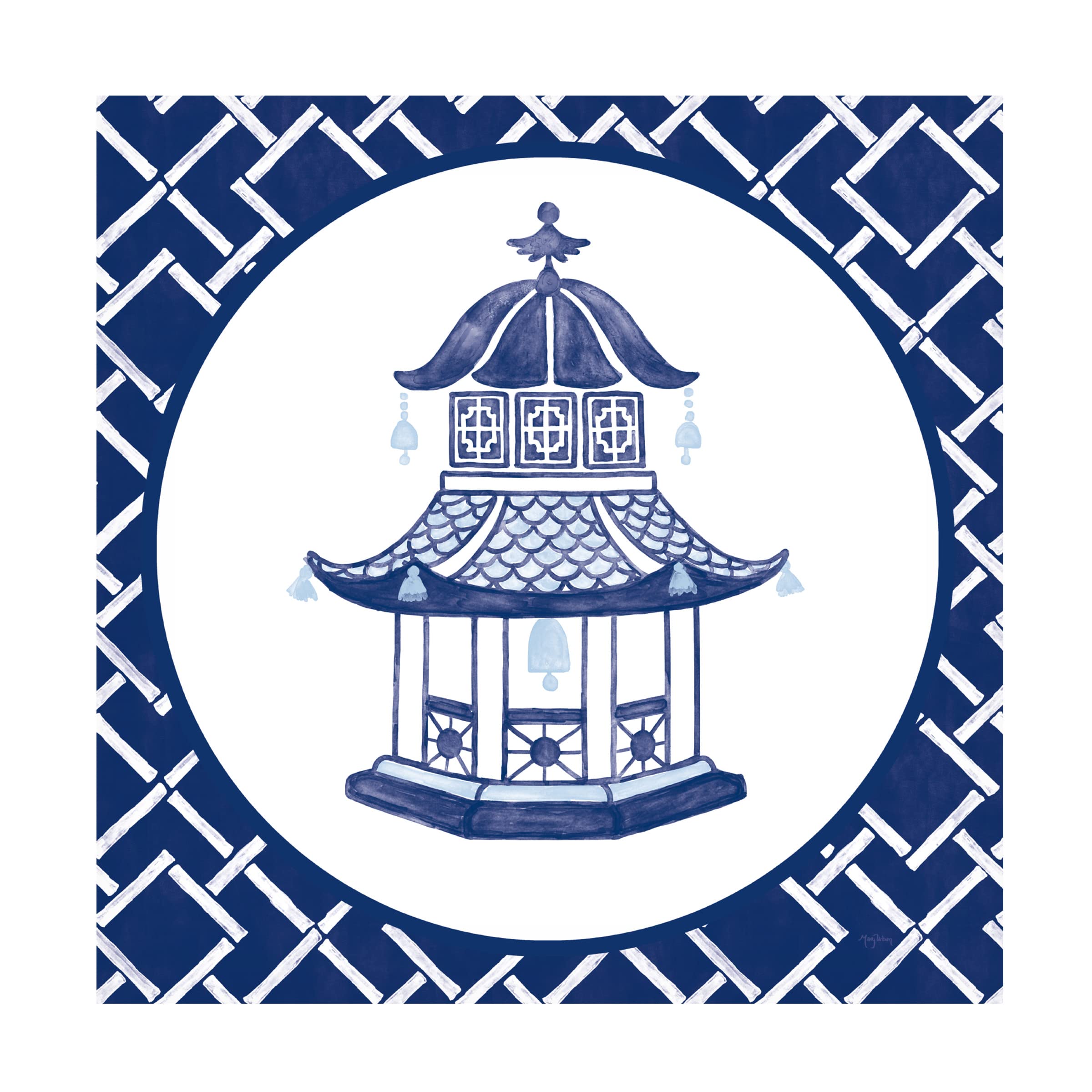 Trademark Fine Art 'Everyday Chinoiserie VII' Canvas Wall Art Print by Mary Urban - Asian-Inspired Home Decor for Living Room, Bedroom & Office