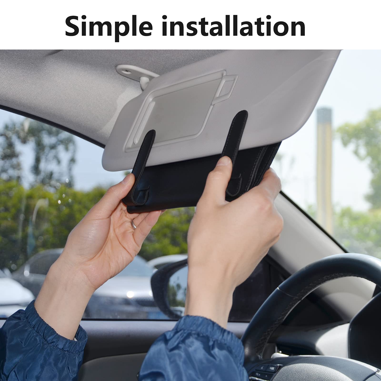 Car Sun Visor Tissue Holder - PU Leather Napkin & Mask Storage Organizer for Vehicle | Perfect for Backseat Passengers, Road Trips & Daily Commute