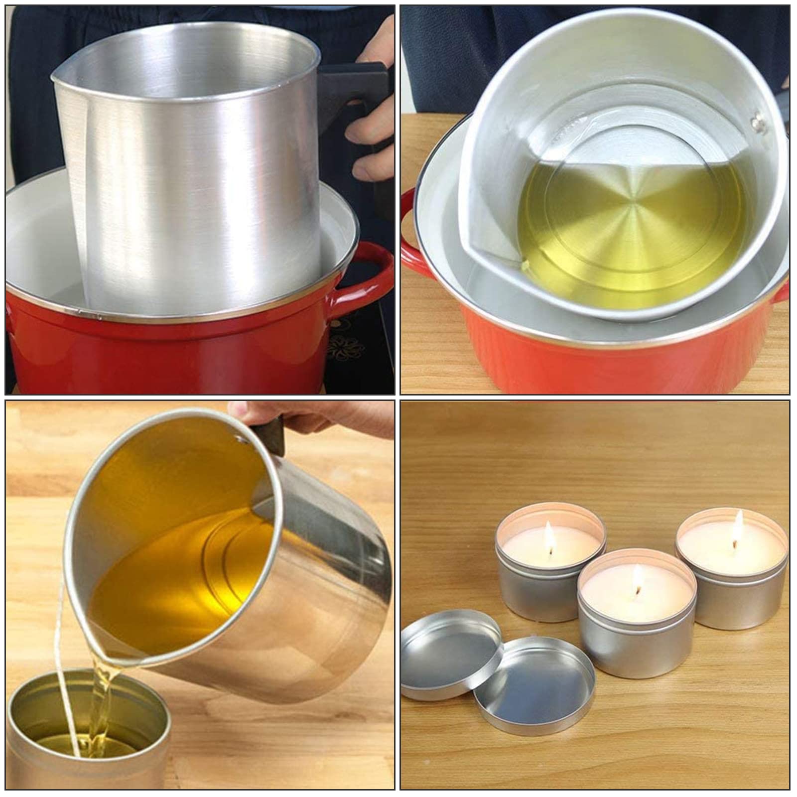 1.2L Candle Wax Melting Pot with Heat-Resistant Handle - Wax Melter for DIY Candle Making, Soap Making & Crafts - Perfect for Home, Studio & Small Business Use