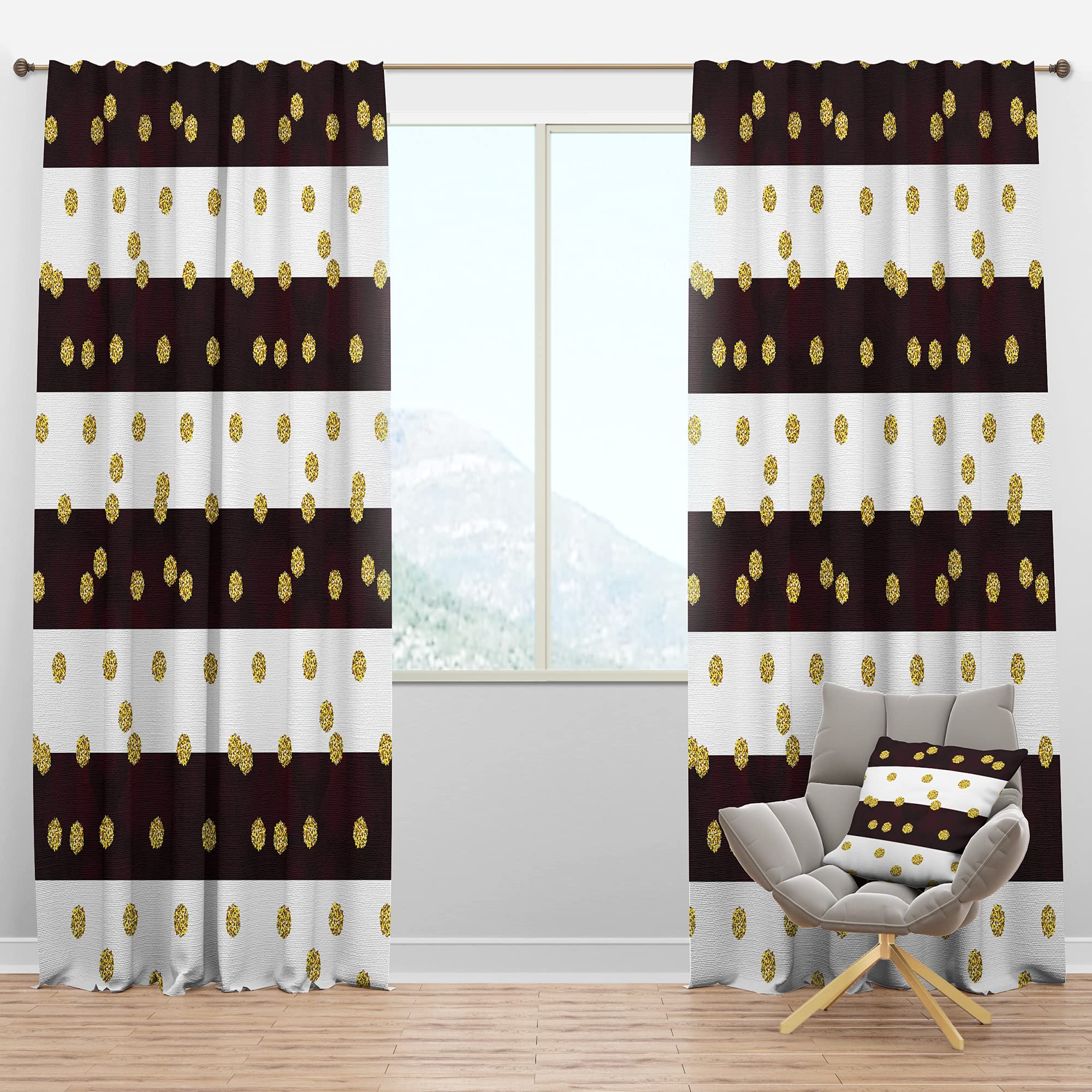 Gold Polka Dot Blackout Curtains - Thermal Insulated Bedroom & Living Room Drapes - Single Panel 52x108 Inches - Perfect for Light Blocking & Energy Efficiency