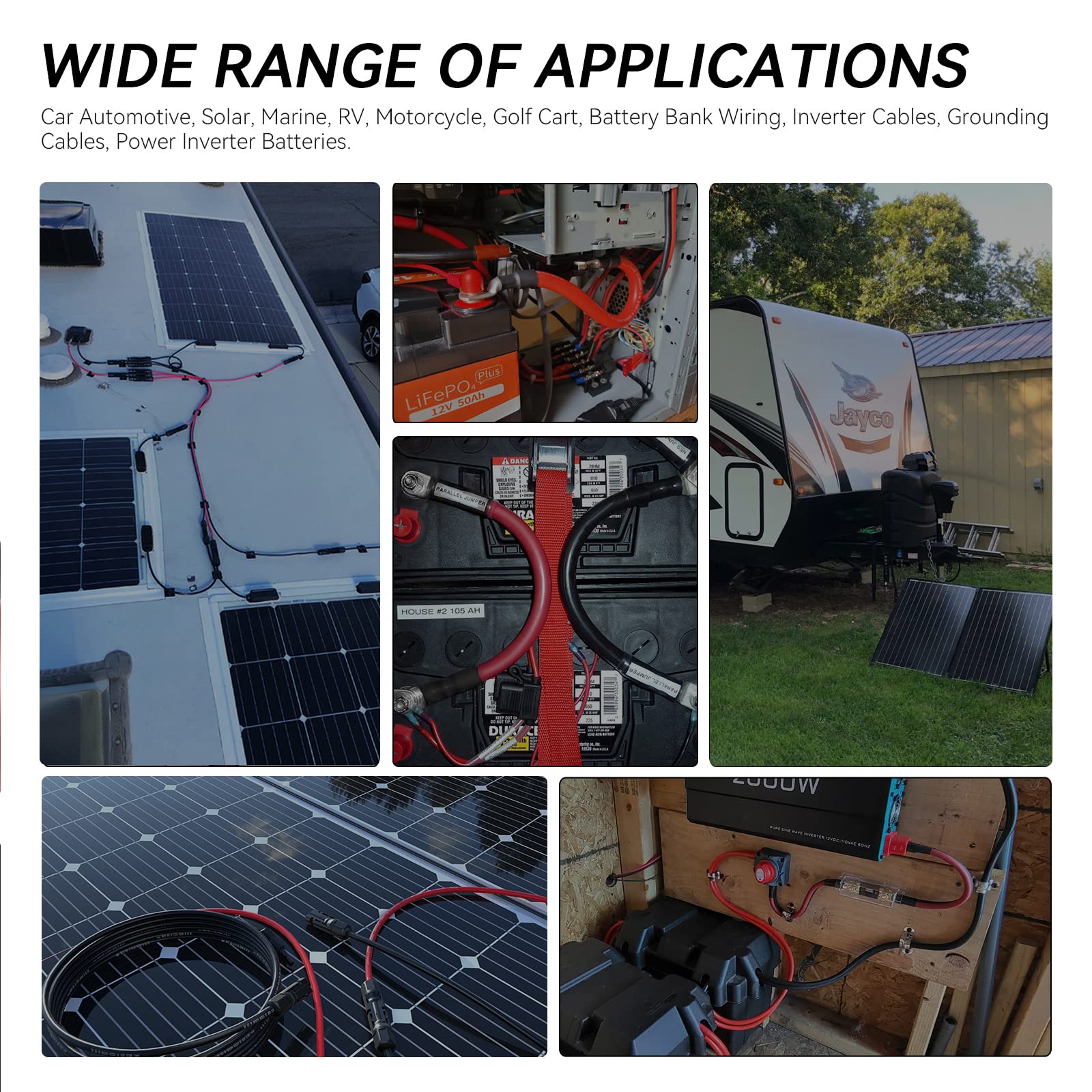 10AWG Solar Extension Cable 20Ft Red & Black - Weatherproof PV Wire with Universal Solar Connectors (Plug & Play) for RV, Boat, Off-Grid Systems - Perfect for Solar Panel Connections, Marine & Outdoor Power Applications