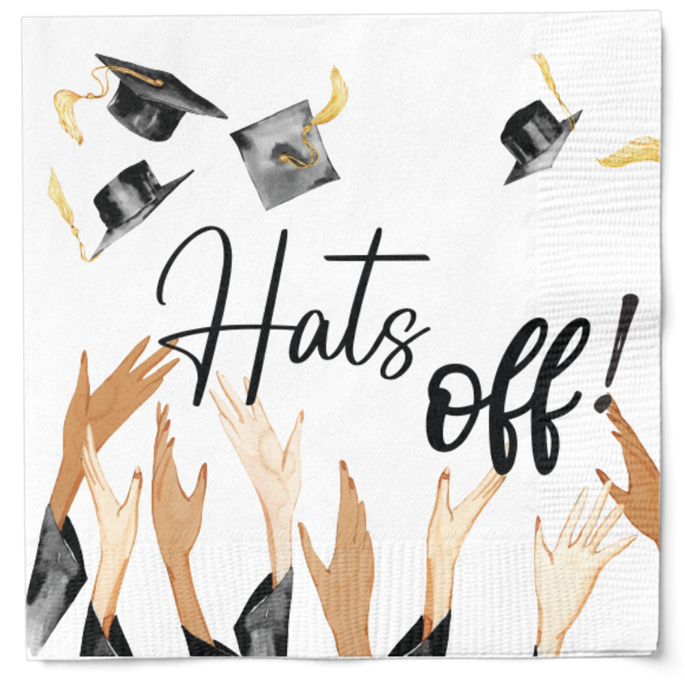 Graduation Cocktail Napkins 2-Ply, 16-Pack - Elegant Paper Napkins for Graduation Parties, Celebrations & Special Events