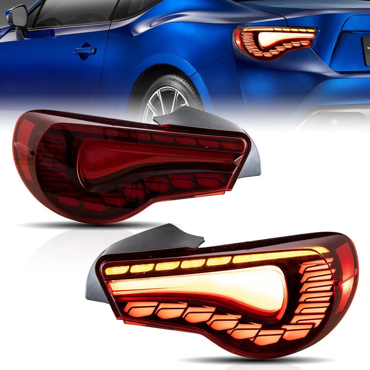 LED Tail Lights Assembly with Sequential Turn Signal & Dynamic Welcome Lighting [Dragon Style] - Compatible with 2012-2020 Toyota 86/GT86/FT86, 2013-2020 Subaru BRZ, 2013-2020 Scion FR-S - Upgrade Your Car's Style & Visibility for Night Driving