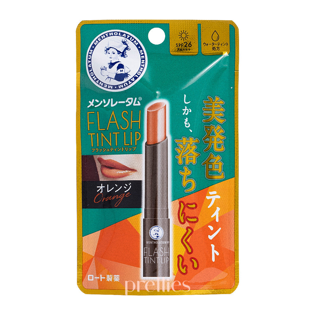 Mentholatum Flash Tint Lip Balm - Orange Flavor 2g, Moisturizing & Tinted Lip Care for Daily Hydration & Natural Color - Perfect for Work, School & Outdoor Activities