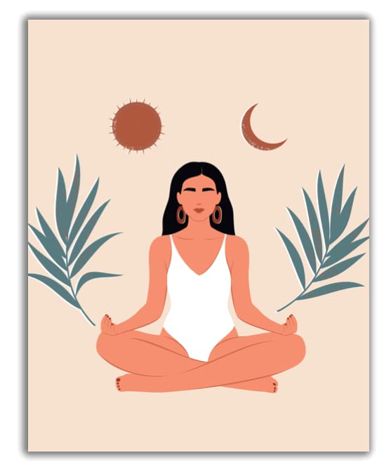 ShopHaven Yoga Wall Art Print - Meditation & Relaxation Boho Decor Poster (11x14 Unframed) - Perfect for Home, Bedroom, Dorm & Gift - Yoga Studio Decor, Meditation Room Art, Spiritual Gift Idea