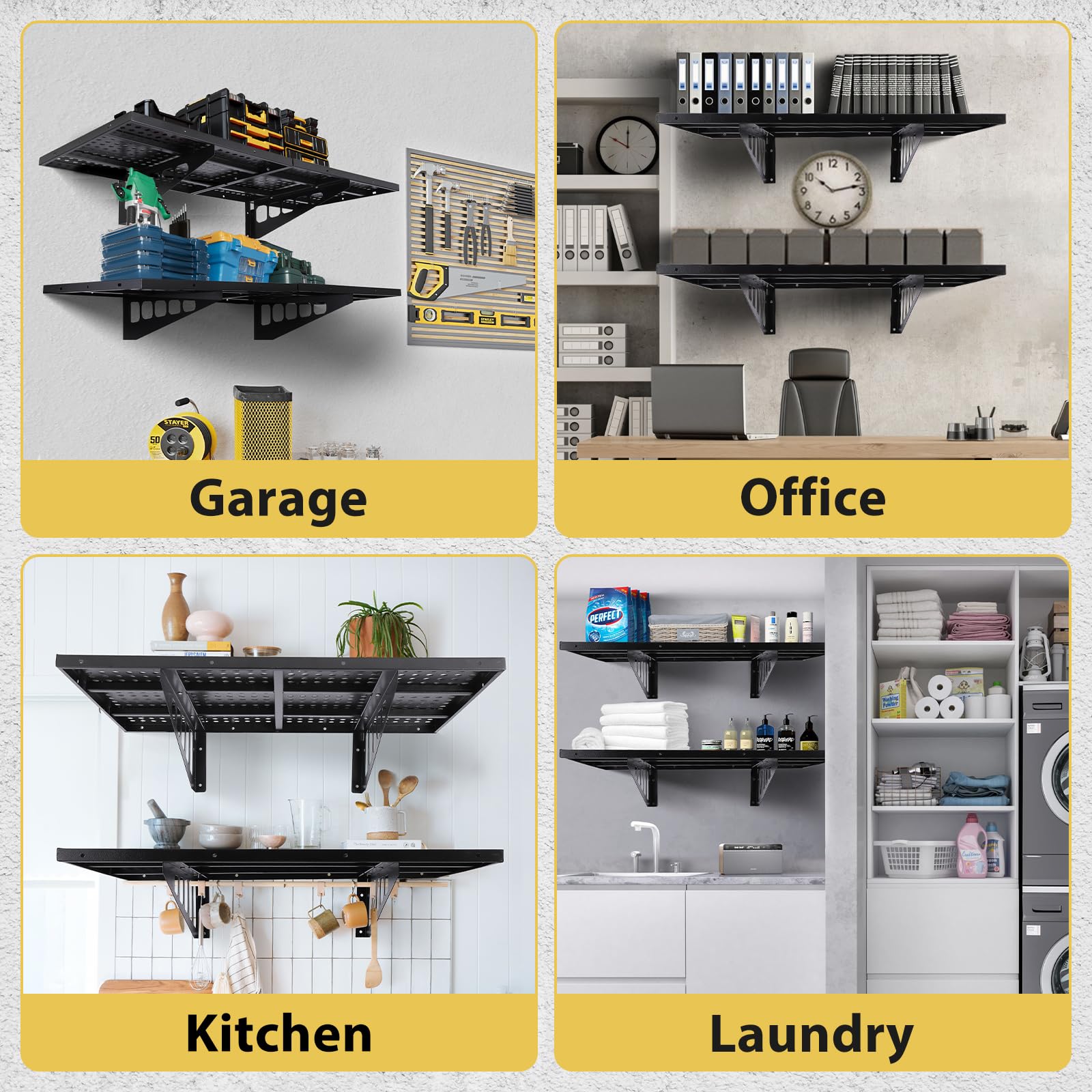 2-Pack Heavy Duty Garage Wall Shelves - 20
