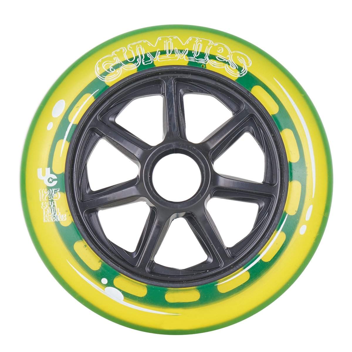 Undercover Gummies Wheels 125mm 84a Yellow - High Performance Skateboard Wheels for Smooth Riding - Perfect for Street Skating, Longboard Cruising & Park Tricks (Sold Individually)