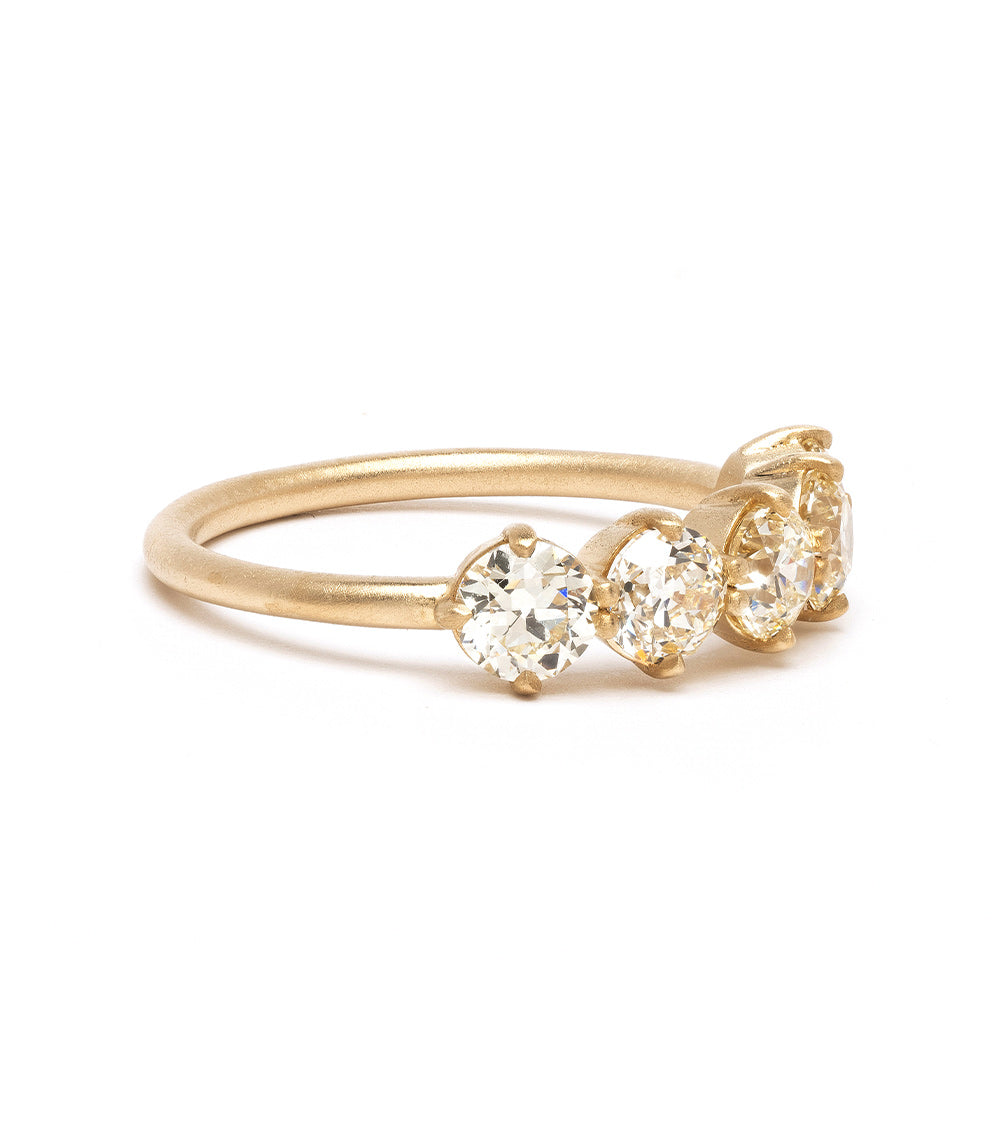 Claudette 5 Stone Diamond Ring Band for Women - Elegant Stackable Wedding Engagement Ring - Perfect for Anniversaries, Proposals & Special Occasions