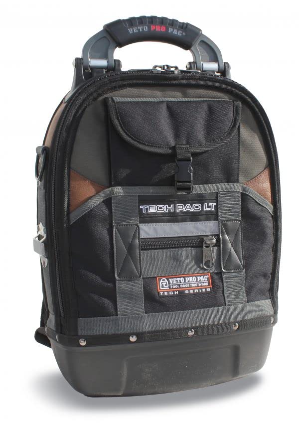 Veto Pro Pac Tech Pac LT Tool Bag - Durable Electrician Tool Pouch for Professionals | Heavy-Duty Construction, HVAC & Automotive Repair Gear Organizer