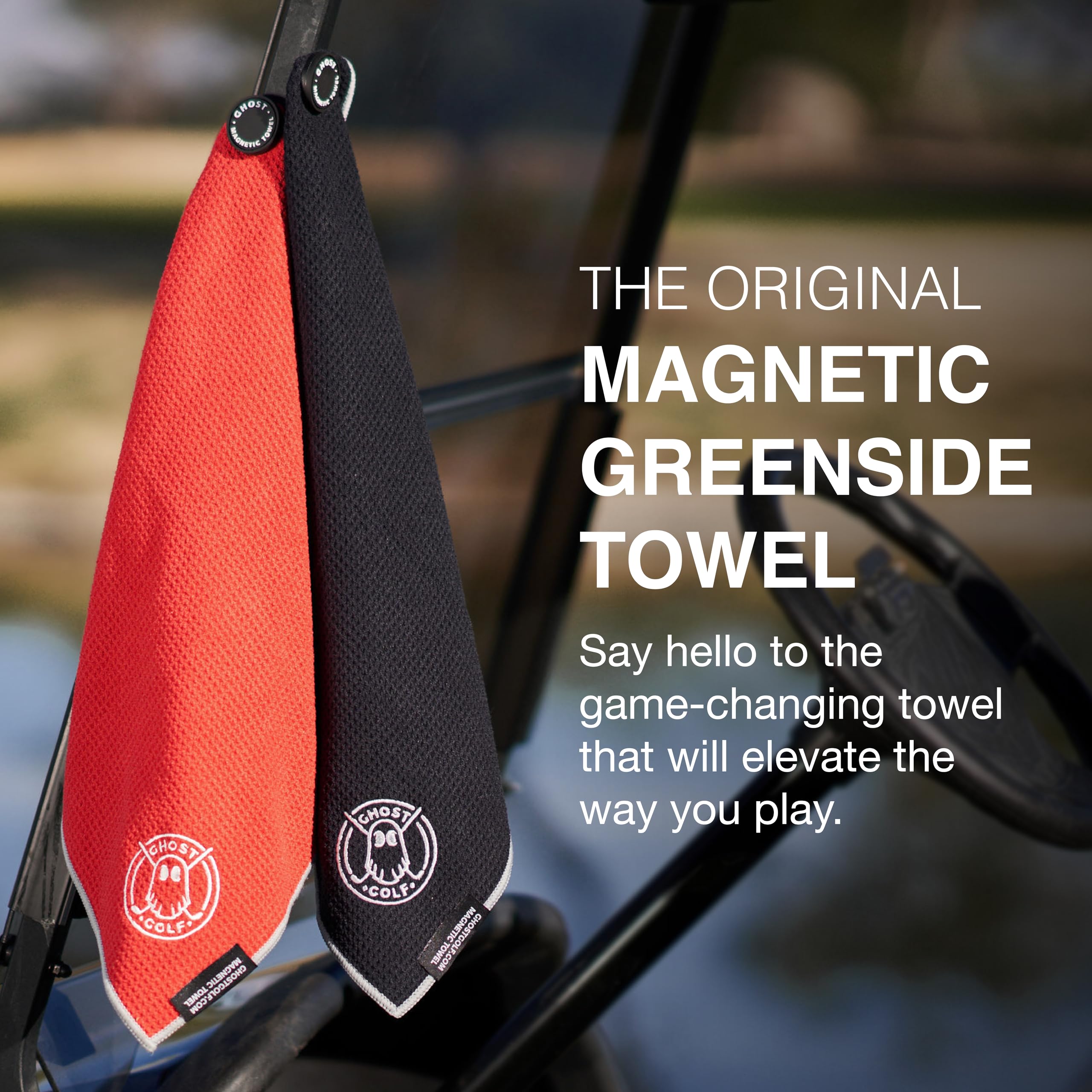 Premium Ghost Golf Magnetic Towel - Ultra-Absorbent Microfiber Golf Towel with Strong Magnet for Golf Carts & Clubs - 18