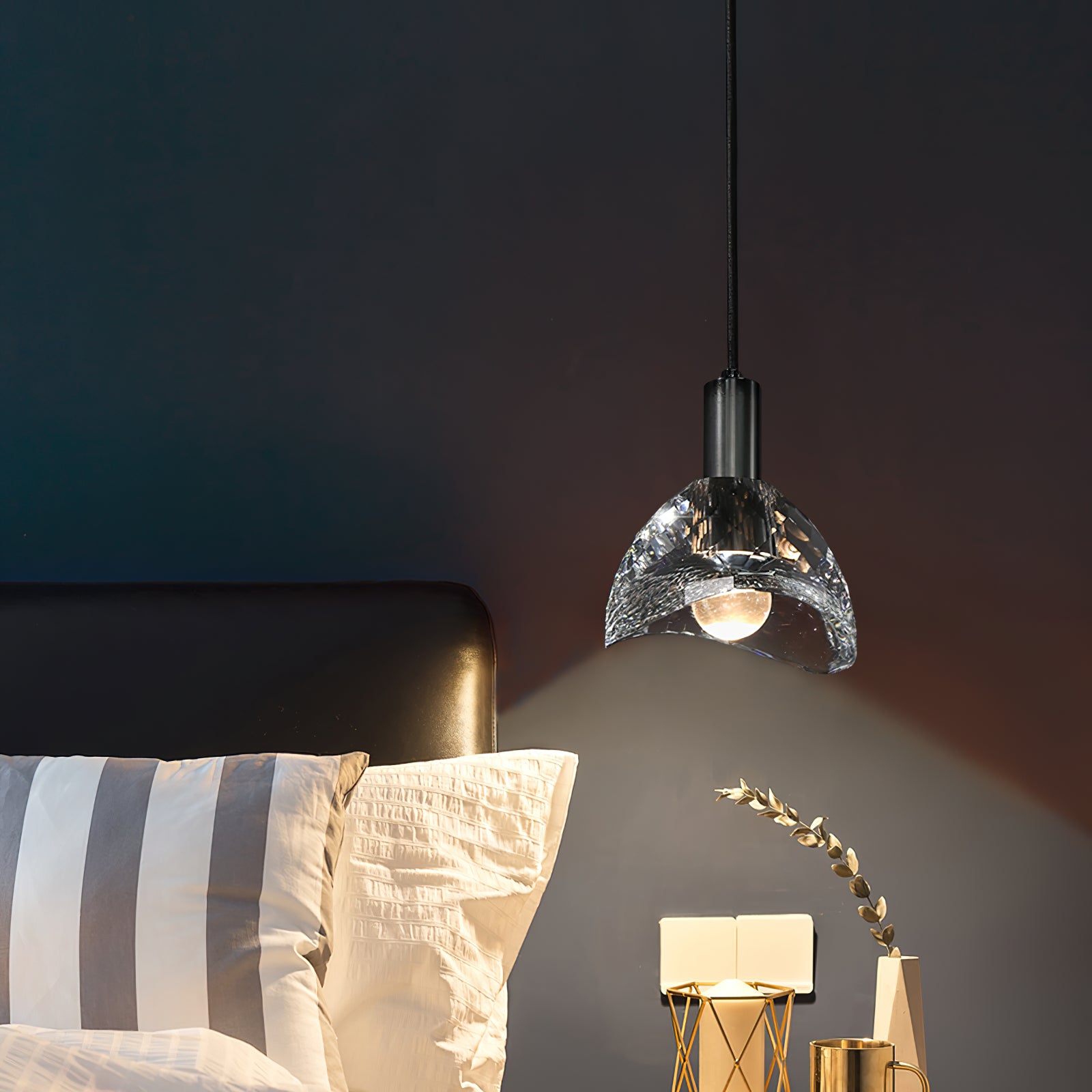 Nordic Crystal Pendant Light - Modern Glass Chandelier for Dining Room, Bedroom & Living Room Decor | Elegant Ceiling Lighting Fixture for Home & Office