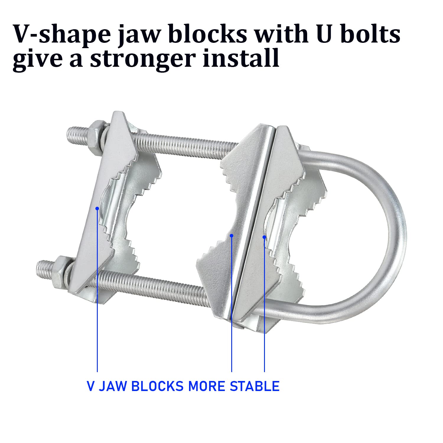 Heavy Duty Mast Clamp Kit - 3 Sets for Outdoor Antenna Installation