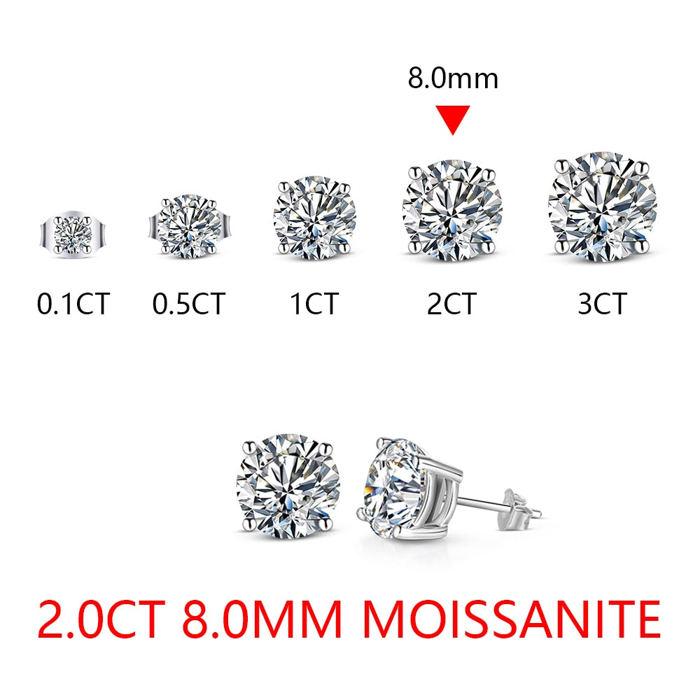 Moissanite Stud Earrings for Women - 1ct Round Cut Diamond Simulant Earrings | Hypoallergenic 14K Gold Plated | Perfect for Everyday Wear, Wedding & Gift Giving