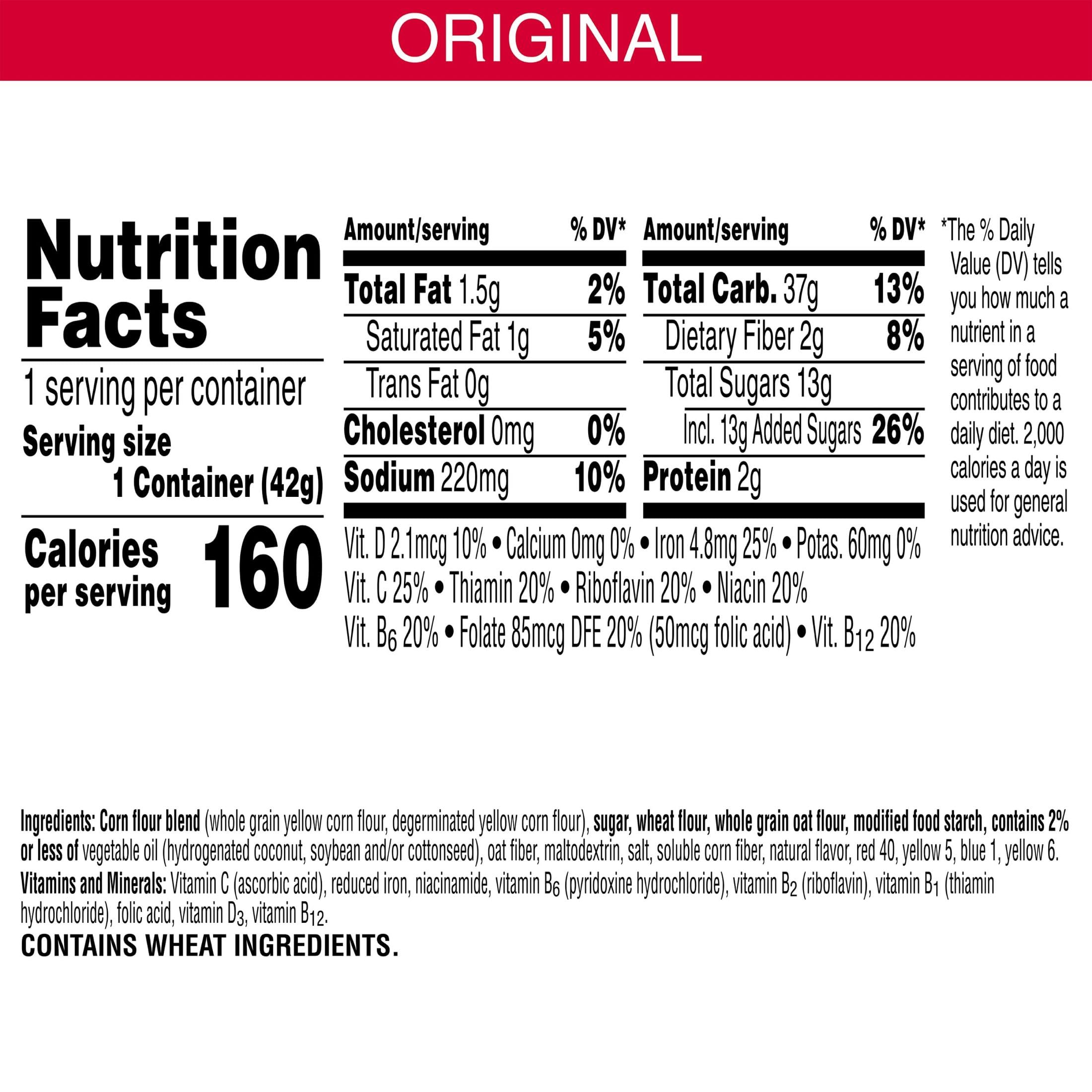 Kellogg's Froot Loops Breakfast Cereal Cups - Fruit Flavored Snacks with Vitamin C, Original 18oz (12 Cups) - Perfect for On-the-Go Breakfast, School Lunches & Office Snacking