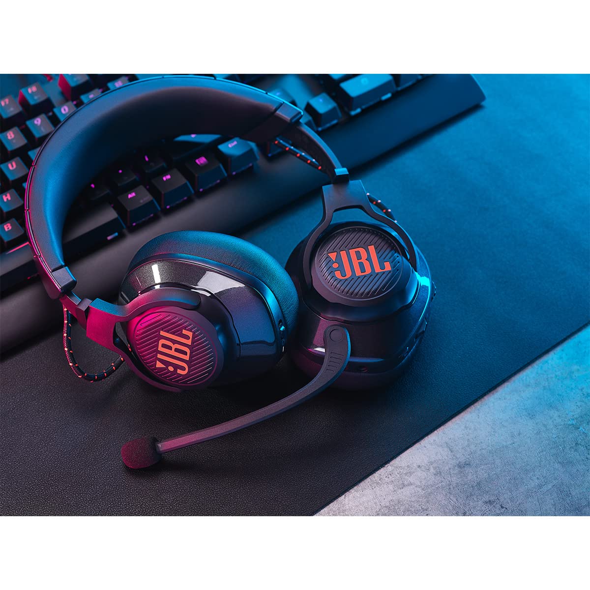 JBL Quantum 610 Wireless Gaming Headset - Over-Ear Bluetooth Headphones with QuantumSURROUND Sound, 2.4GHz Wireless Connection, 40-Hour Battery Life, Flip-Up Mic & Game-Chat Dial - Perfect for PC, PS5, Xbox Gaming & Online Meetings (Black)