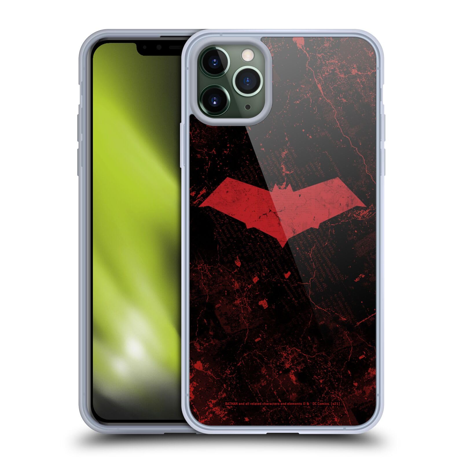 Head Case Designs Batman DC Comics Red Hood Soft Gel Case for iPhone 11 Pro Max - Officially Licensed Grunge Style Protective Cover for Superhero Fans