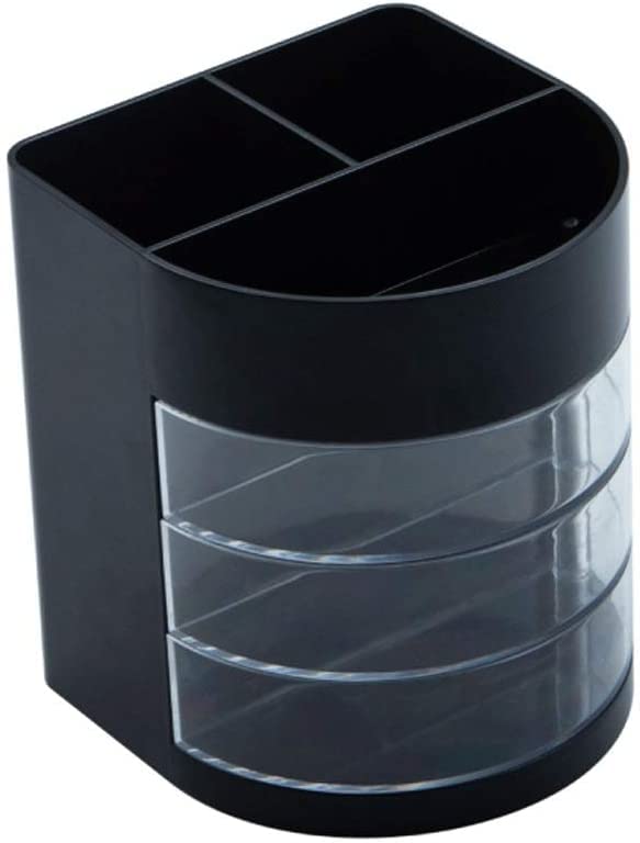 Multifunctional Rotating Pen Holder with Transparent Compartments - Desk Organizer for Pencils, Pens & Office Supplies | Perfect for Home, Office & School Workspaces (Color: Blue)