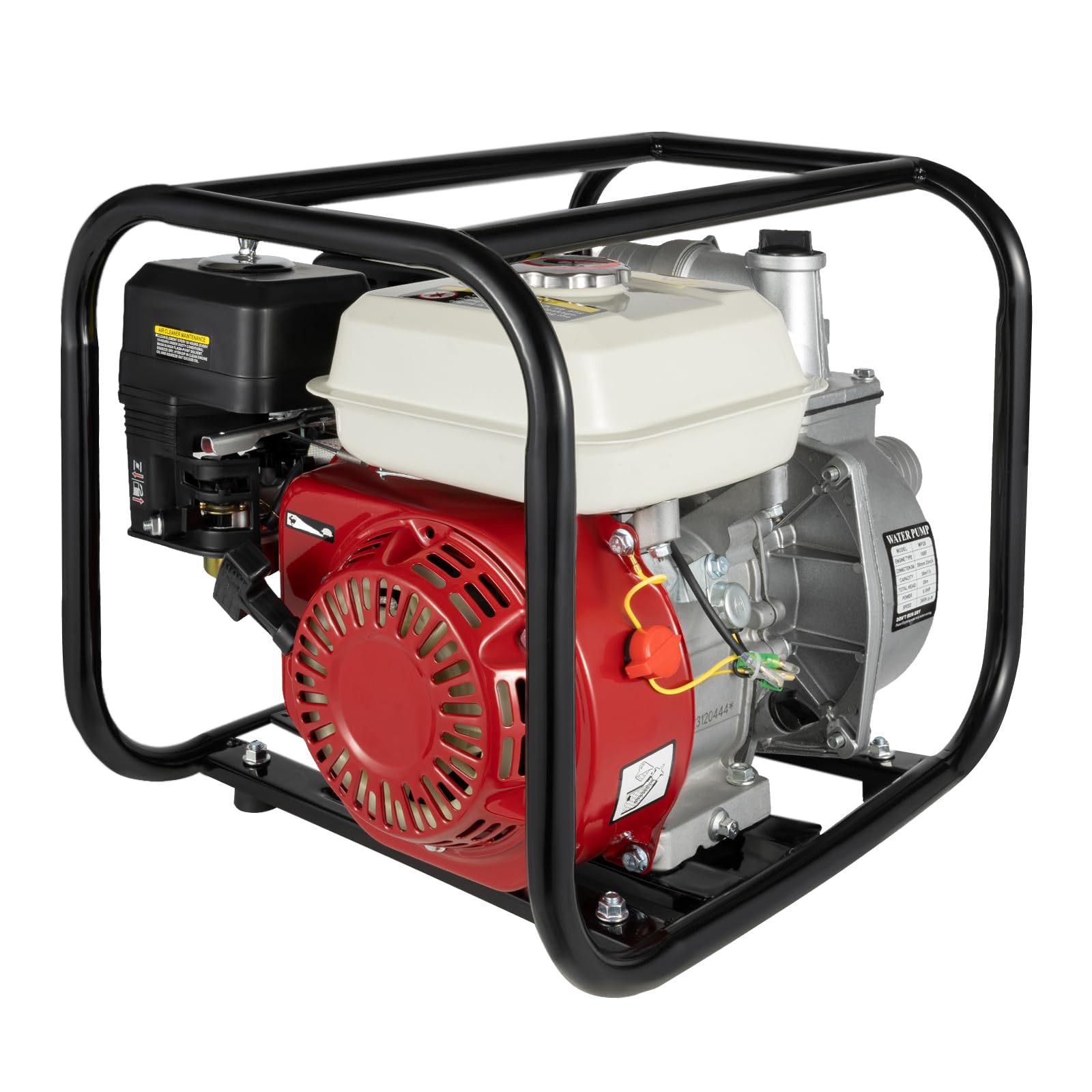 6.5HP 210cc 4-Stroke Gasoline Engine Water Pump - 2 Inch High Pressure 92ft Pump Lift, Portable Gas Powered Trash Pump for Farmland, Garden Irrigation, Flood Control & Drainage