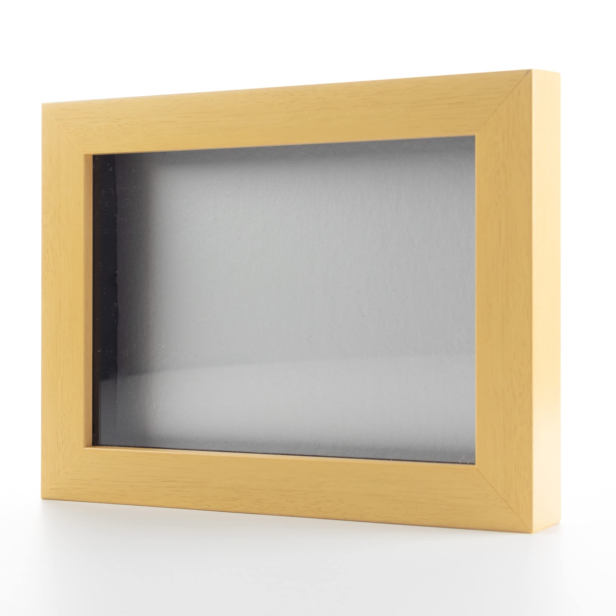Natural 20x24 Inch Wooden Shadow Box Display Frame with Silver Acid-Free Backing & UV Protective Acrylic - 3/4