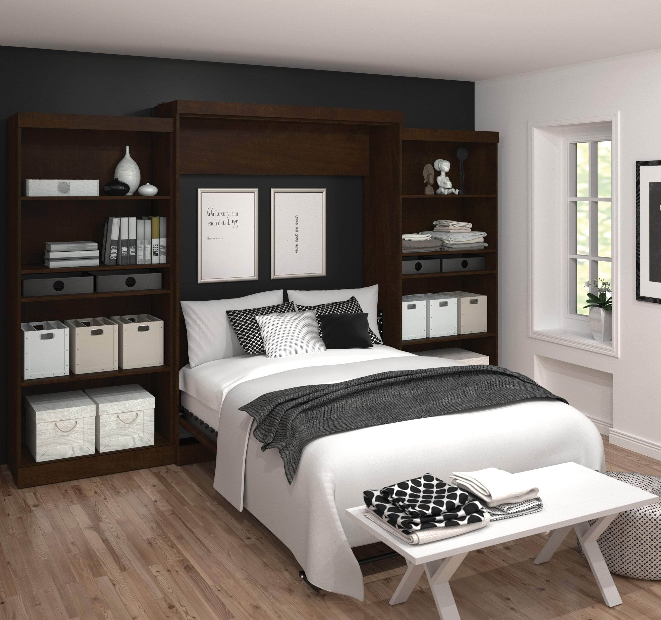 Pur Queen Murphy Wall Bed with 2 Storage Units - 136