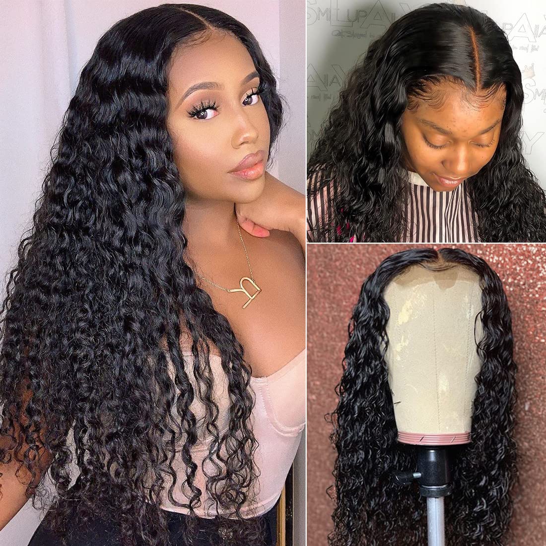 5x5 HD Lace Closure Wigs Human Hair Deep Wave - 10A Grade 180% Density Glueless Lace Front Wigs for Black Women - Pre Plucked Hairline with Baby Hair 18 Inch - Perfect for Daily Wear, Parties, and Special Occasions