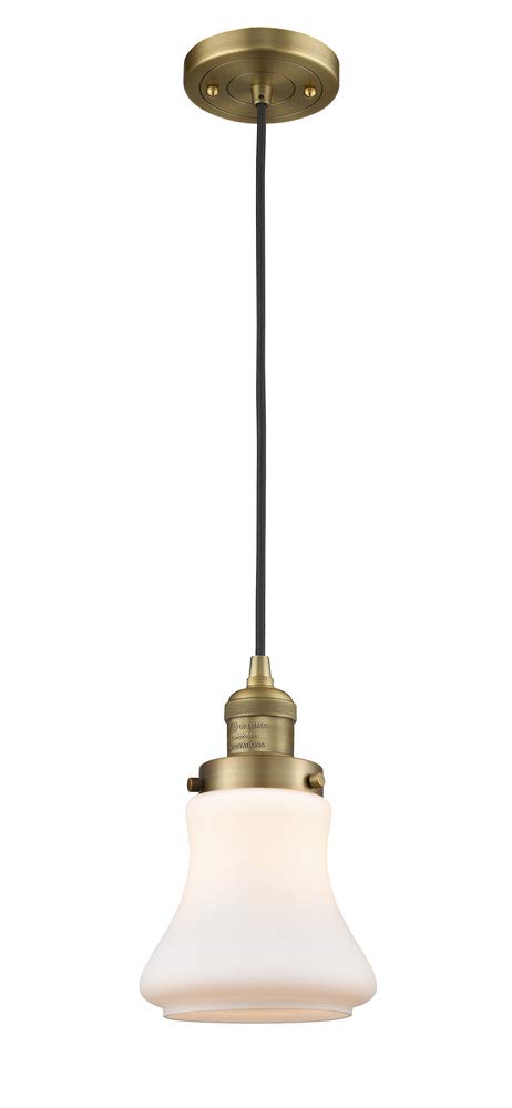 Innovations 201C-BB-G191 1 Light Mini Pendant Light Fixture - Brushed Brass Finish - Modern Small Ceiling Light for Kitchen Island, Dining Room, or Entryway