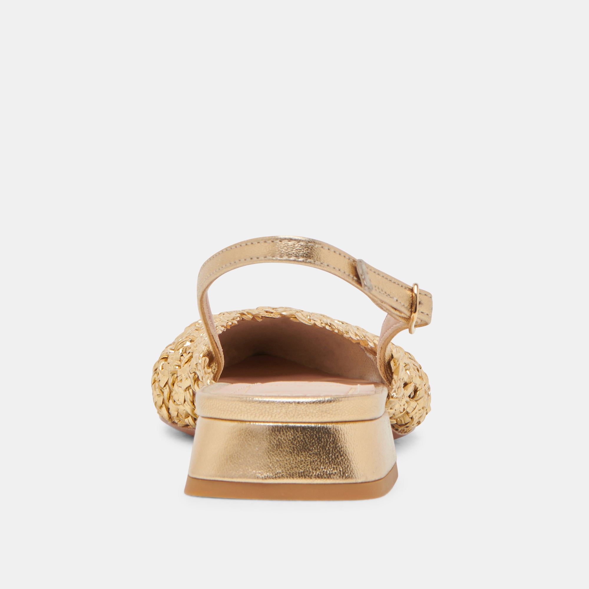 CYNDI Women's Gold Woven Flat Shoes - Comfortable & Stylish Ballet Flats for Work, Office, and Casual Wear