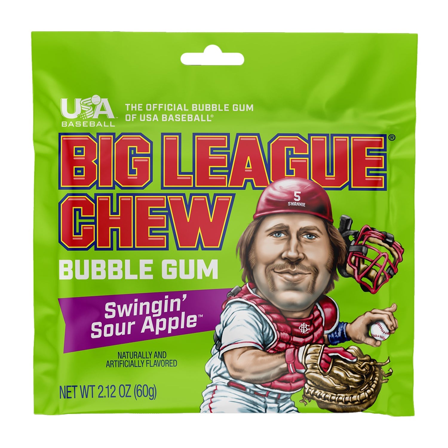 Big League Chew Bubble Gum - Sour Apple Flavor (2.12oz, 12 Count Box) | Perfect for Baseball Games, Parties & On-the-Go Snacking