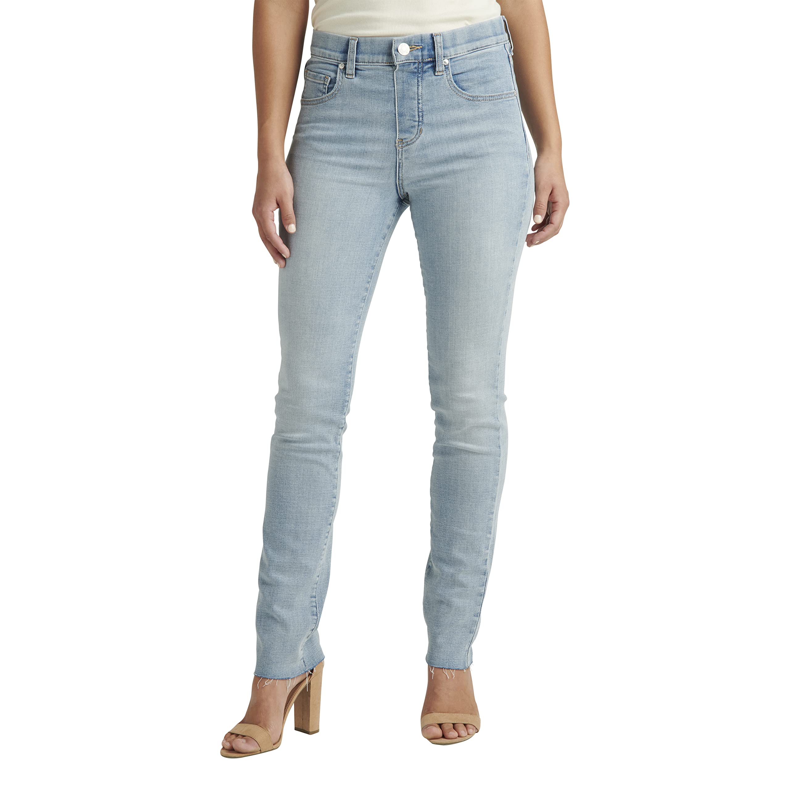 Jag Jeans Women's Valentina High Rise Straight Leg Pull-On Jeans - Comfortable Stretch Denim Pants for Work, Casual & Everyday Wear