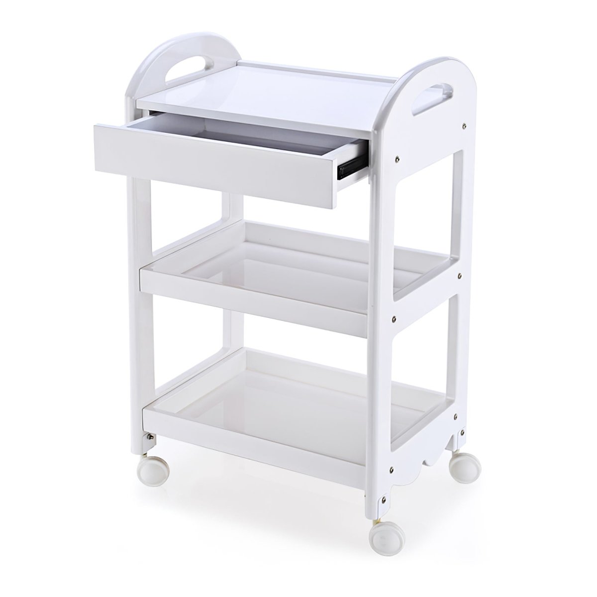 Stylish Metal Frame 3-Tier Rolling Cart with Drawer - Perfect for Bathroom, Kitchen, or Office Storage & Organization