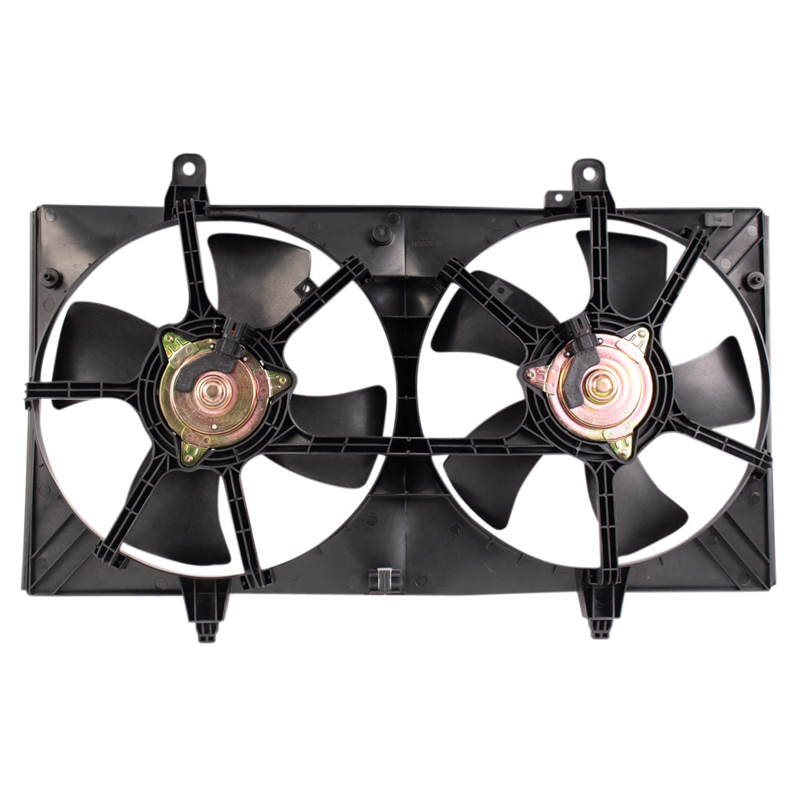 TRQ Radiator Dual Cooling Fan Assembly for 2002-2004 Nissan Altima & 2004-2008 Maxima - NI3115121 Replacement Part - Perfect for Engine Overheating Prevention & Summer Driving