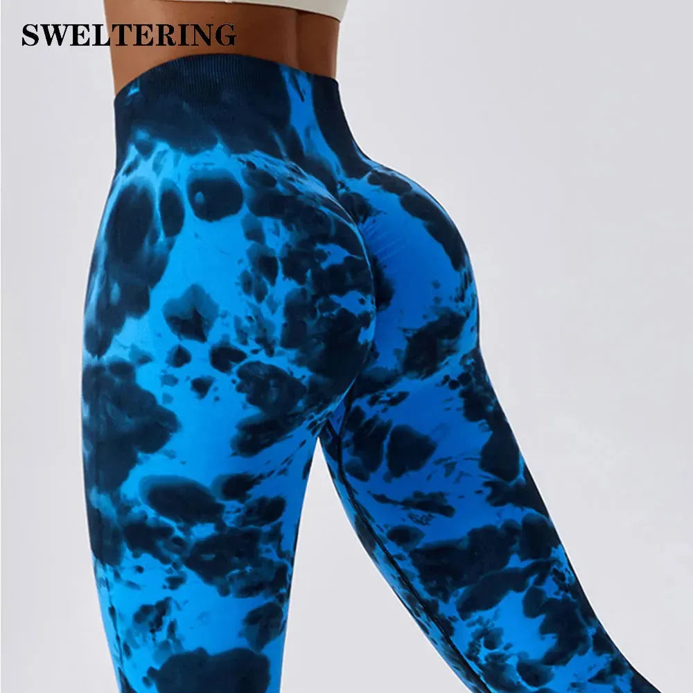 Seamless Tie-Dye Yoga Pants for Women - High Waist Workout Leggings, Push Up Gym Tights, Fitness & Running Sports Wear - Perfect for Yoga, Pilates, Gym and Casual Wear