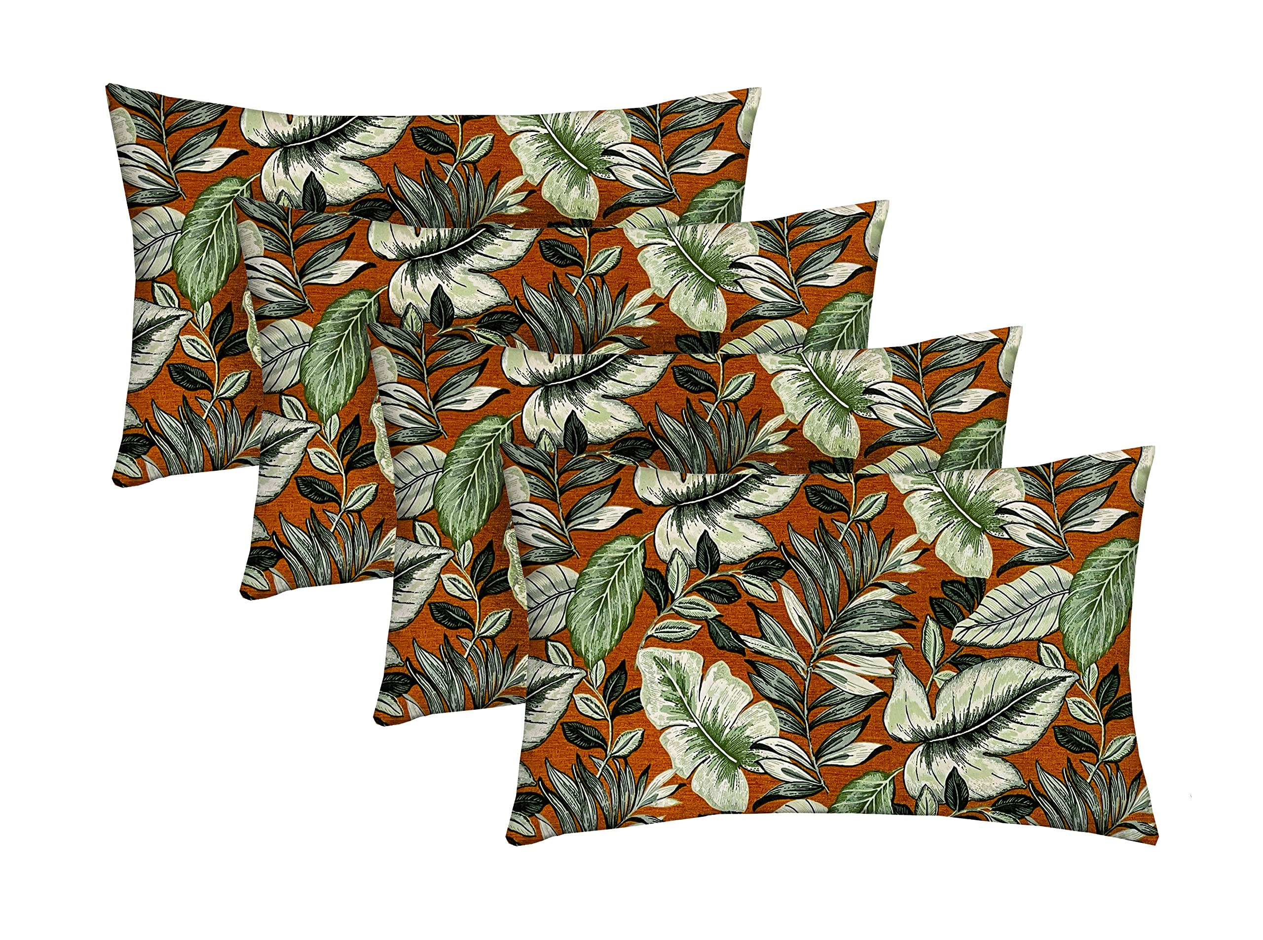 Premium Lumbar Throw Pillows Set of 4 - 20x12 Inch All-Weather Outdoor Cushions | Waterproof & Fade-Resistant Spun Fabric | Support Pillows for Patio Furniture, Sofa & Garden Chairs (Goldcoast Twilight) | Perfect for Back Support While Relaxing on Deck or Poolside