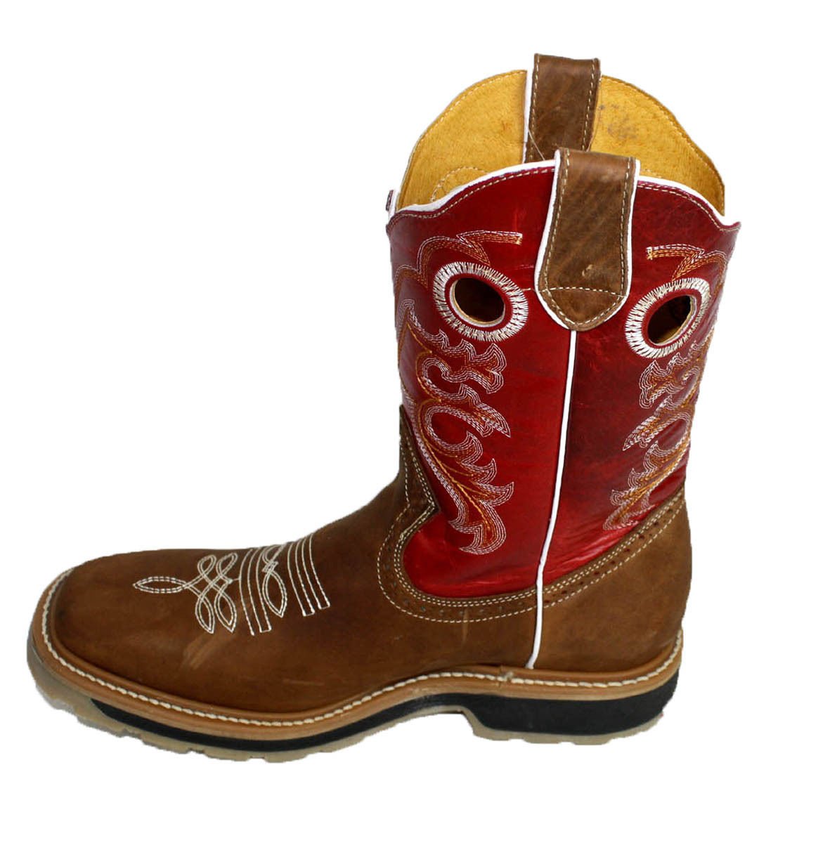 Authentic Cowhide Leather Men's Cowboy Boots - Square Toe Western Rodeo Boots for Riding, Country Fashion & Outdoor Events