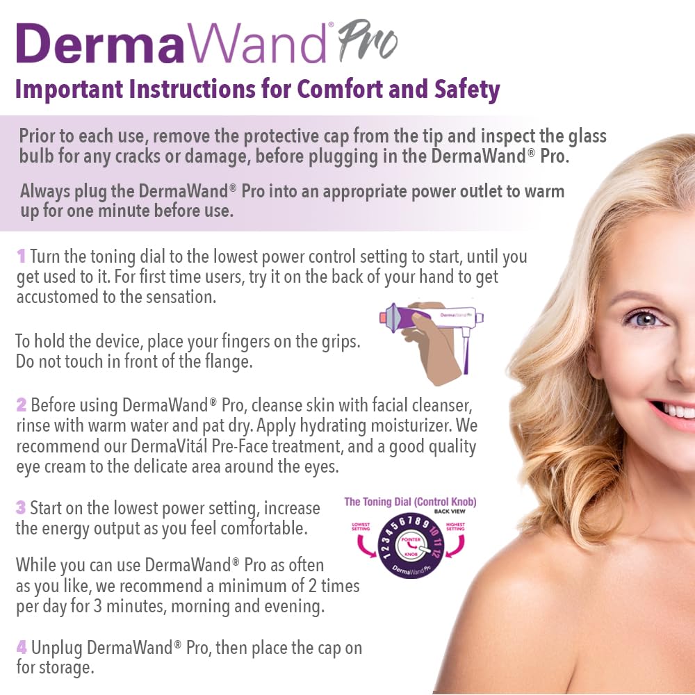 Derma Wand Pro Anti-Aging Skincare Device - Portable Handheld Facial Therapy Machine for Wrinkles & Fine Lines - Rejuvenating Skin Care Treatment for Home Use - Perfect for Daily Skincare Routine & Spa Treatments