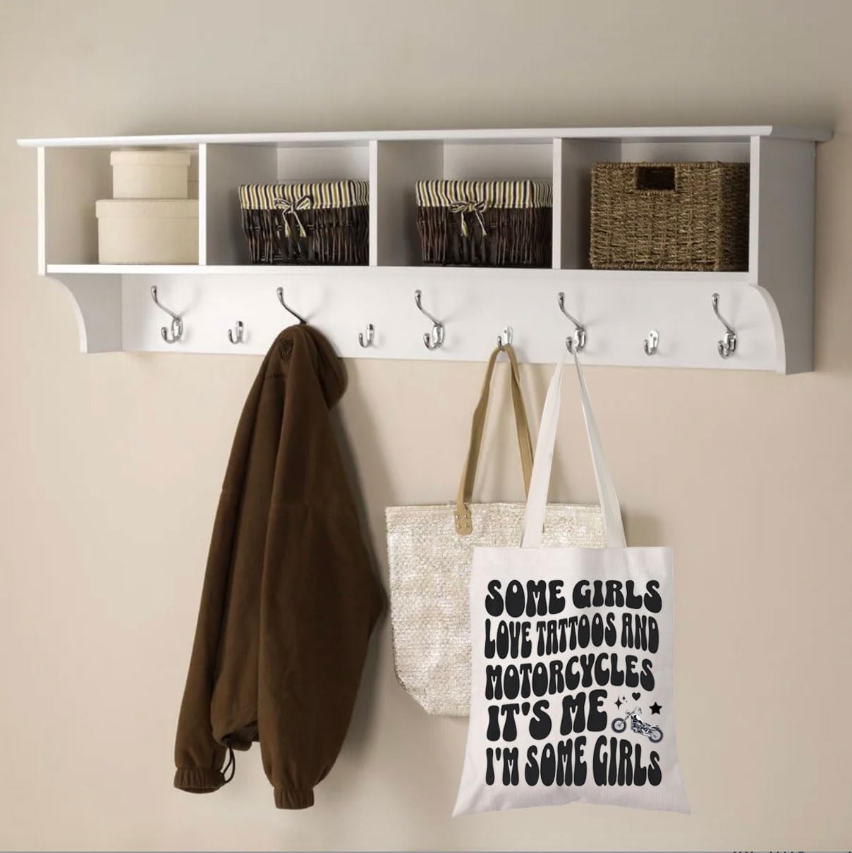 Motorcycle Tote Bag for Women - Stylish & Durable Biker Gift for Tattoo Lovers - Perfect for Motorcycle Rides, Shopping & Casual Outings