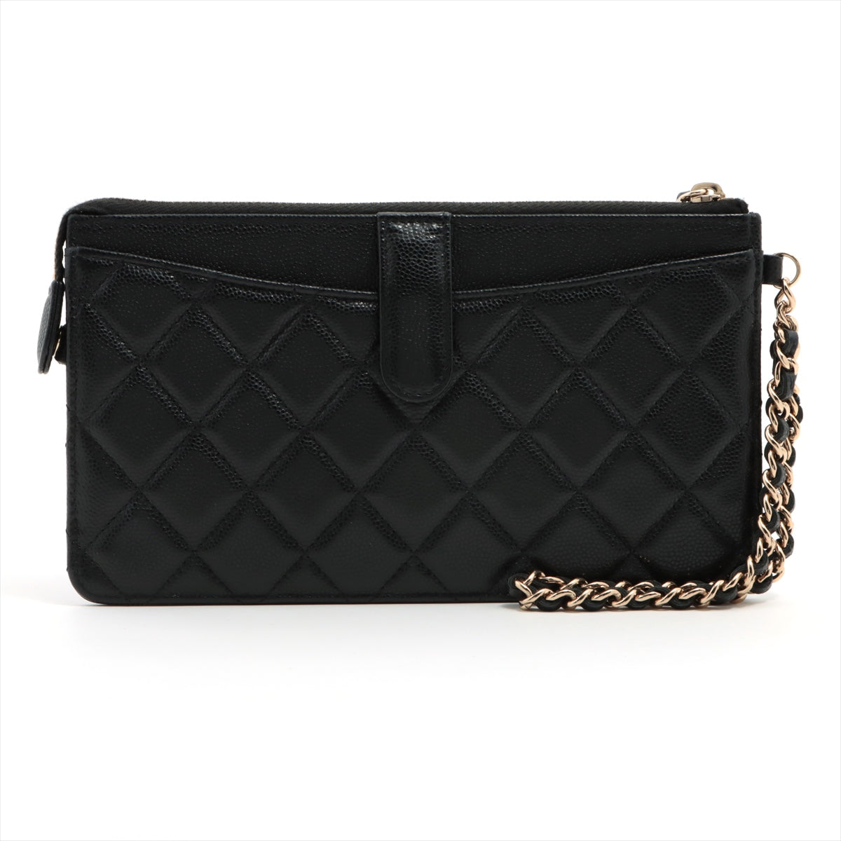 Chanel Quilted Caviar Leather Long Wallet Clutch with Chain - Black Luxury Crossbody Bag for Women | Perfect for Evening Events, Travel & Everyday Use