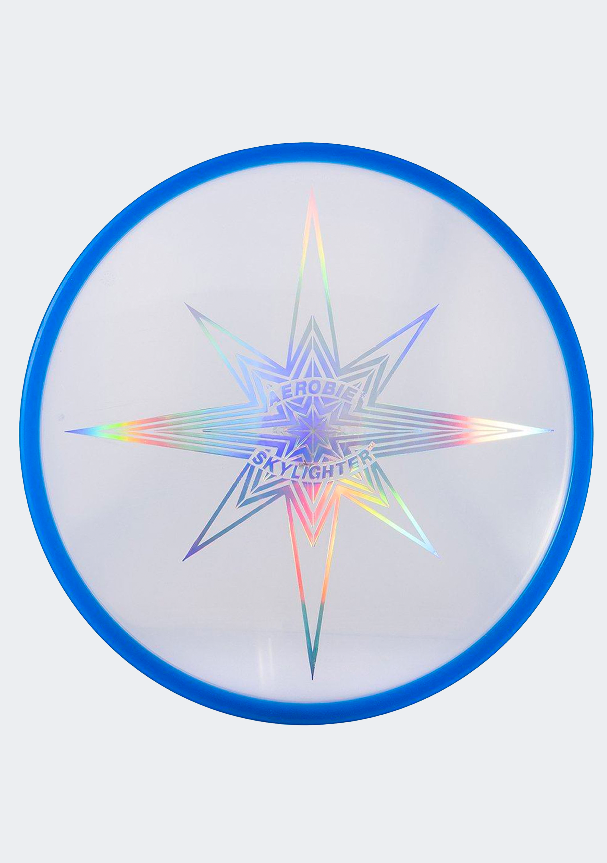 Aerobie Skylighter Flying Disc - Blue LED Light Up Disc for Nighttime Play, Outdoor Games, Beach Fun, and Backyard Activities