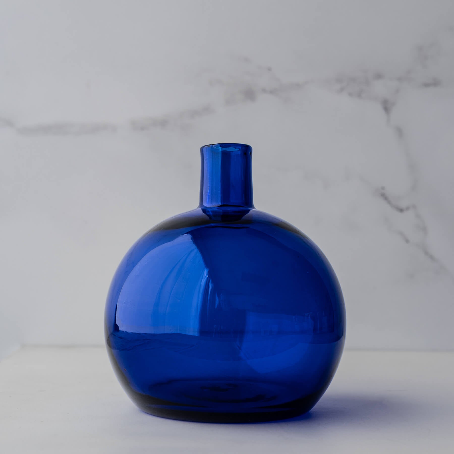 1423 Ball Bud Vase - Cobalt Blue Glass Flower Vase for Small Bouquets, Table Centerpieces, Wedding Decor and Home Decoration