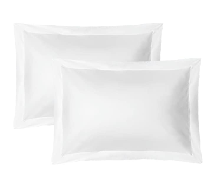 iMaylex Soft & Breathable 100% Egyptian Cotton Envelope Pillow Shams - Silk-Like Cozy Decorative Pillow Covers Set of 2 (White, King Size) for Bedroom, Sofa & Home Decor