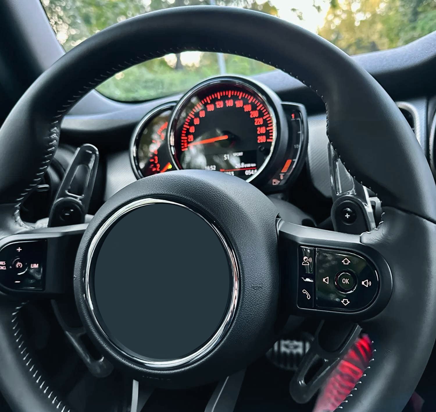 Premium Forged Carbon Fiber Steering Wheel Paddle Shifters for MINI Cooper F55 F54 F60 Models - Enhance Driving Performance & Sporty Look (Perfect for Racing, Track Days & Street Driving)