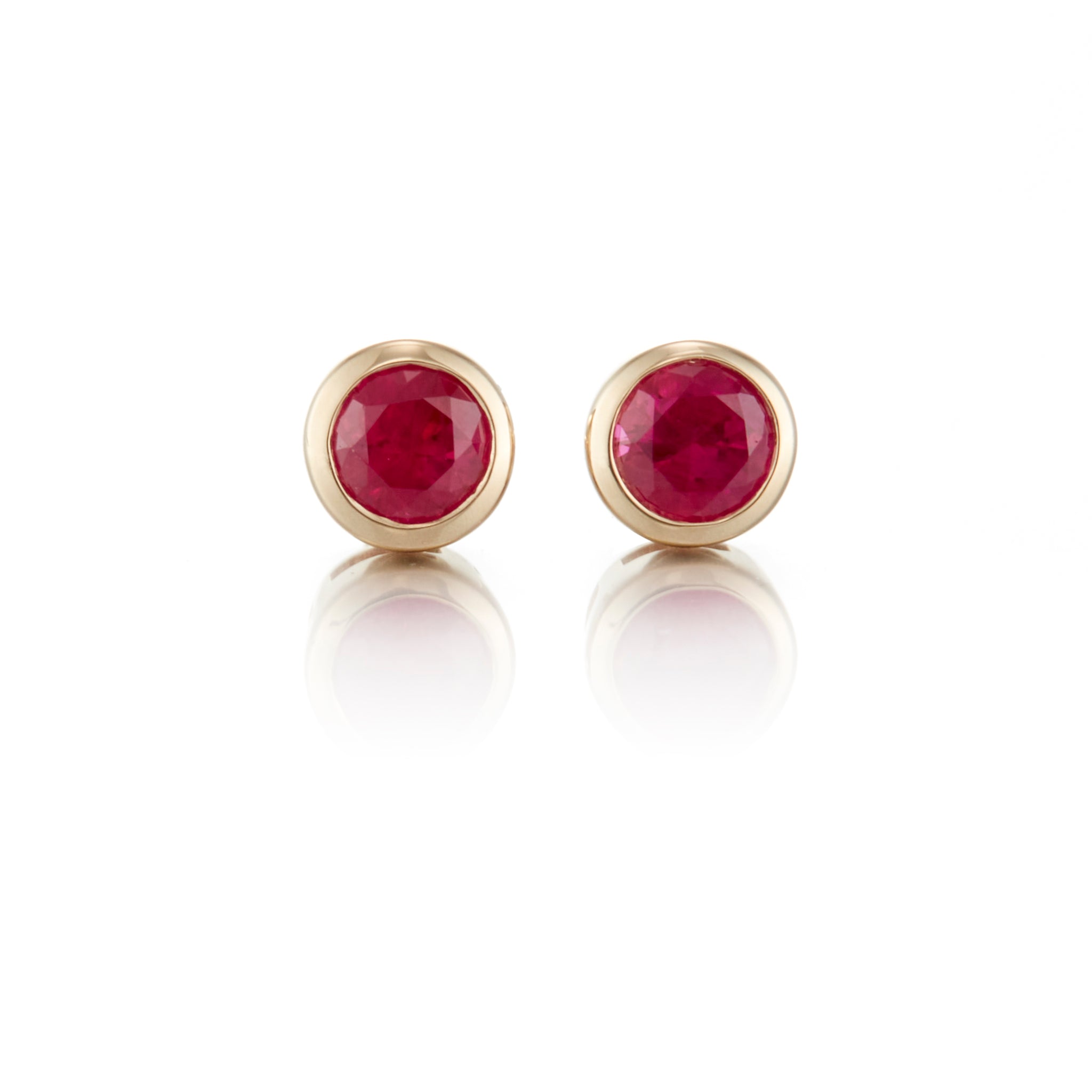 Mini Ruby Dot Earrings for Women - Elegant Stud Earrings for Daily Wear, Parties & Gifts | 14K Gold Plated