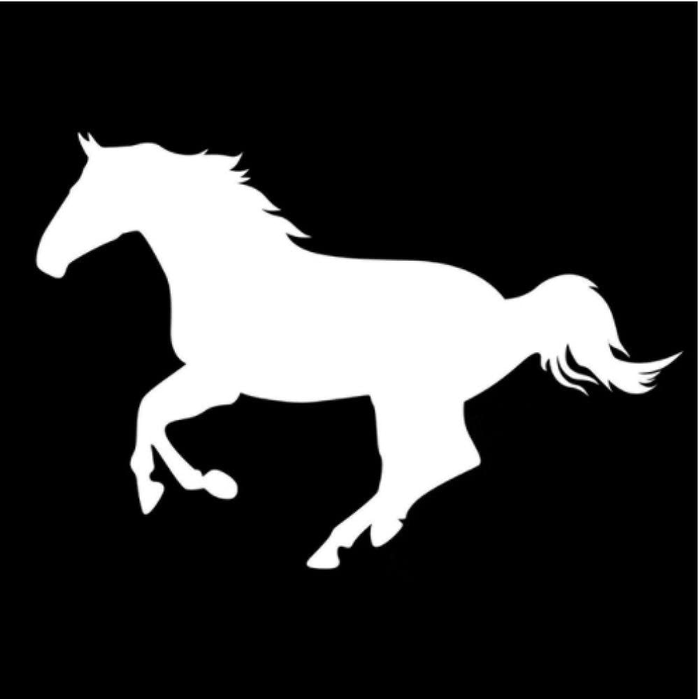 3PCS 14x9.5cm Running Horse Car Stickers - High-Quality White Vinyl Decorative Decals for Cars, Trucks, and Windows